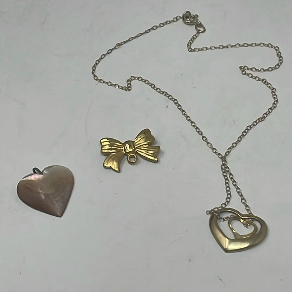 VINTAGE Girl's Necklace Pendants (3) with Chain